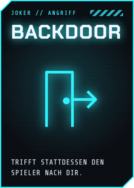 Eine verblasste BACKDOOR-Karte, gehalten von einem Geisterprozess