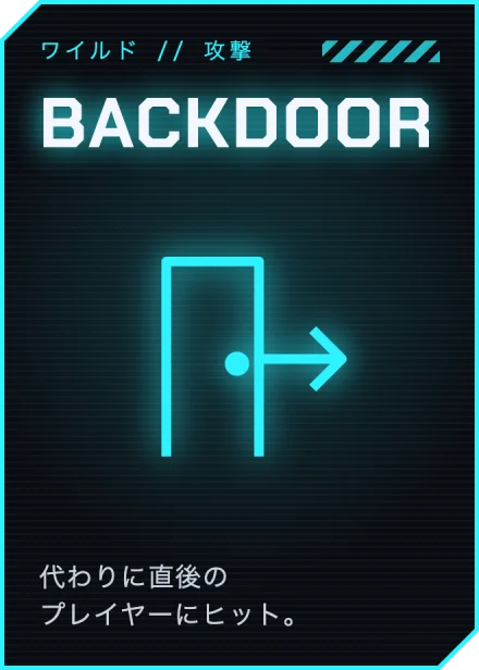ゴーストプロセスが持つ、色あせたBACKDOORのカード